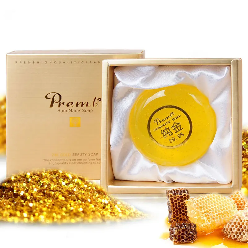 

Gold Leaf Soap Korean Skin Care 24k Gold Beauty Cleansing Soap Oil Control Makeup Remover Firming Softening Skin Whitening Soap