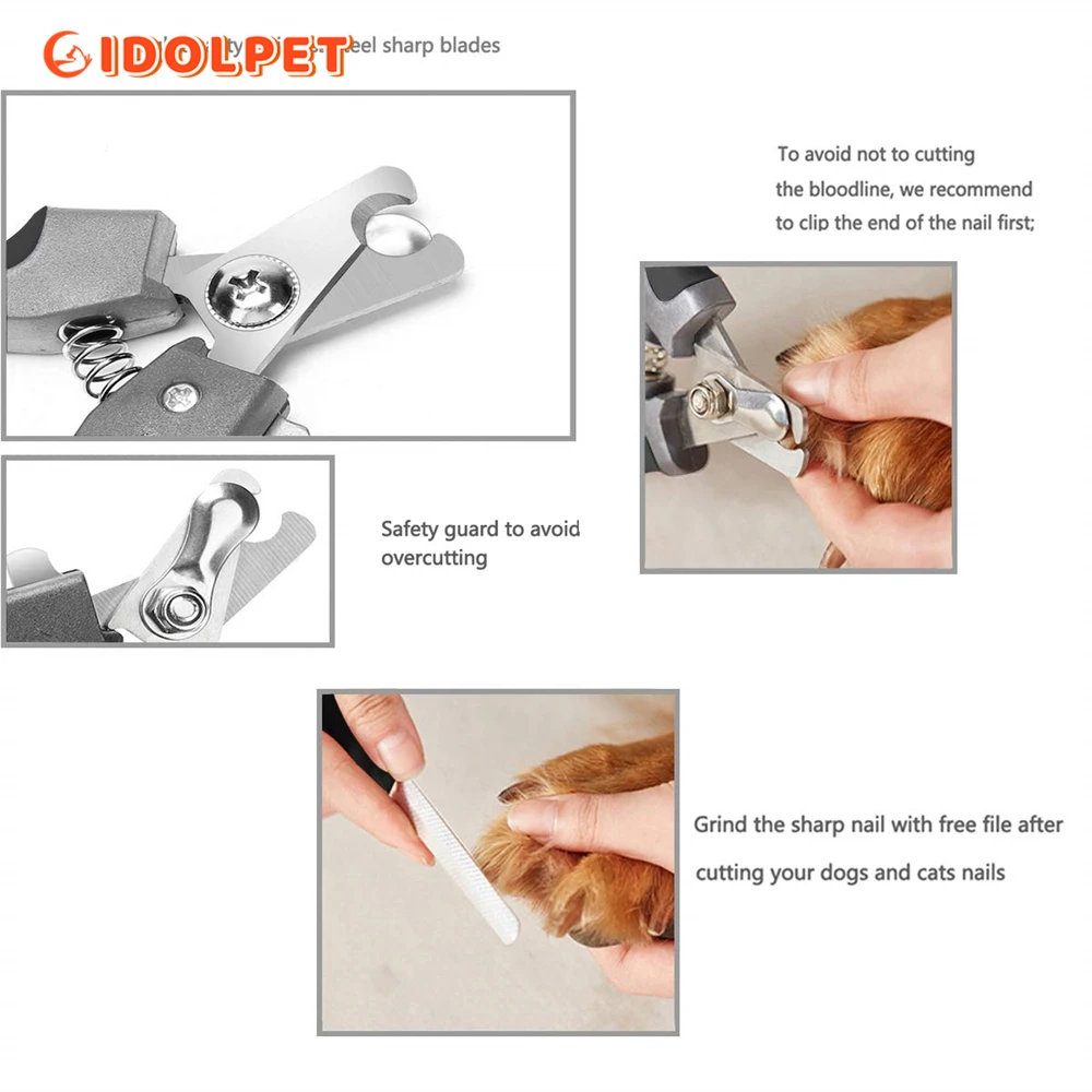 Dog Nail Clipper Professional Pet Nail Clipper with Safety Guard for Medium Large Dogs Cats Grooming Tools