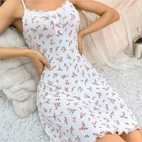 Sexy nightgown sweet floral suspender sleepwear comfortable lace dress for women fashionable home suit set new hot selling - Image 3