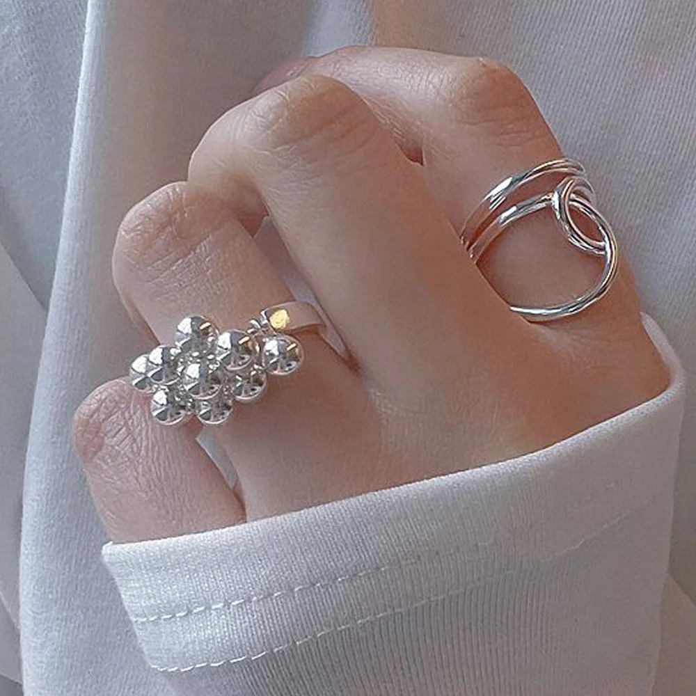 Bf Club 925 Sterling Bell Cross Stone Rings Per Le Donne Fashion Geometric Vintage Handmade Irregolare Ring Party Gifts