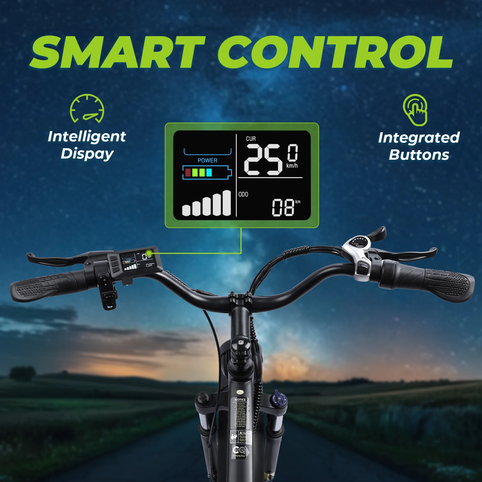 Bicicletta Elettrica HiQiS F26 con Pneumatici Fuoristrada da 26 Pollici, Batteria Grande da 48V 15.6AH, Autonomia Massima di 80KM, Potente Motore da 1000W, 3 Modalità di Guida - immagine 2