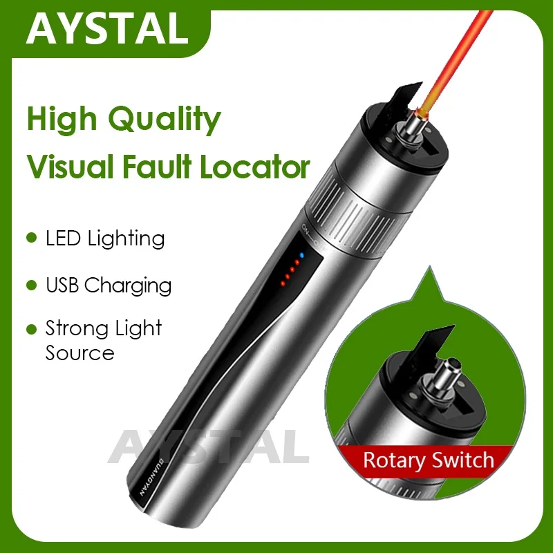 NEW 15Km Optical Fiber Red Laser Pen 20Km 30Km Optic Red Light Source Visual Fault Locator USB Charging VFL SC/FC/ST Connector