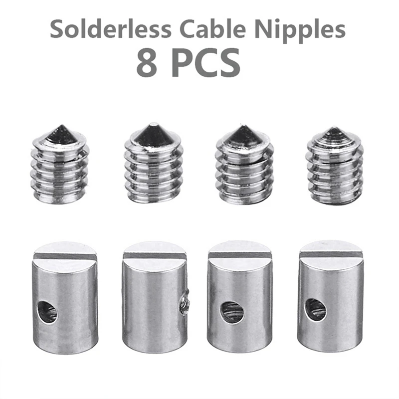 16Pcs Metal Solderless Cable Nipples 5Mm Throttle With Screw For Motorcycle Scooter Quad Mower Car Styling Tool solderless cable nipples