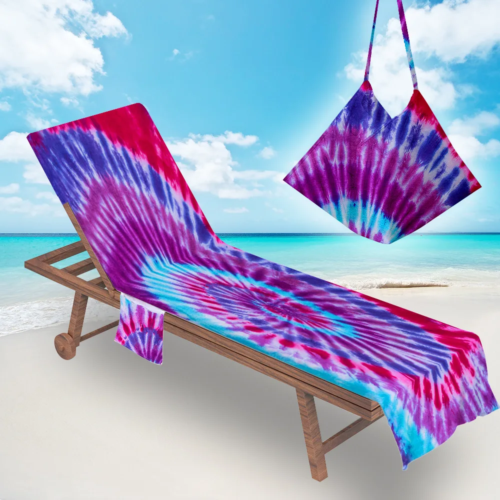 Housse de serviette de chaise de plage Portable à longue sangle, lit de  plage, avec poche, pour l'été, jardin extérieur, piscine, housse de bain de  soleil - AliExpress