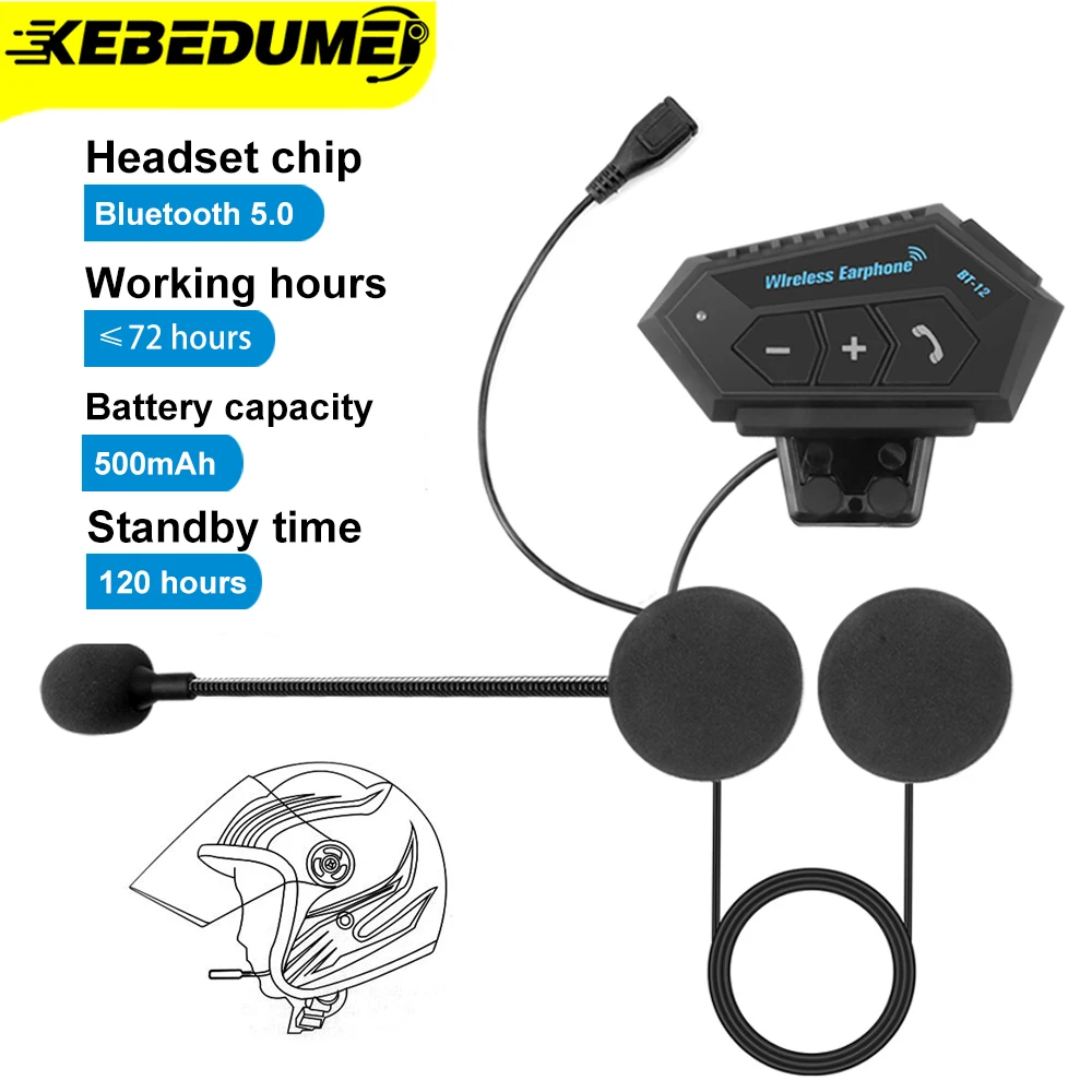 Intercomunicador Bluetooth Para Casco De Motocicleta, Auricular