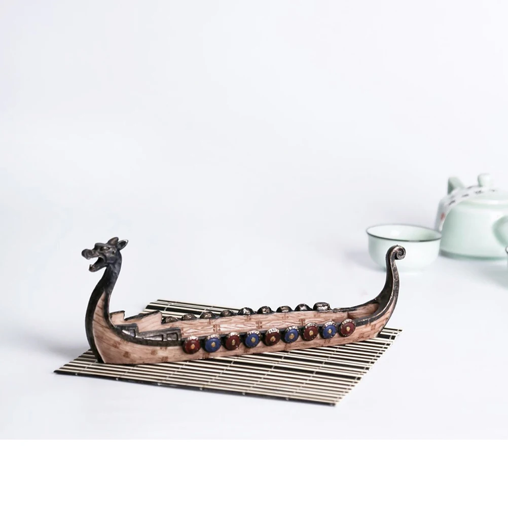 Vintage Viking Ship Resin Sculpture Craft, Exquisite Home Decor Ornament, Resin Viking Ship Aroma Diffuser 4