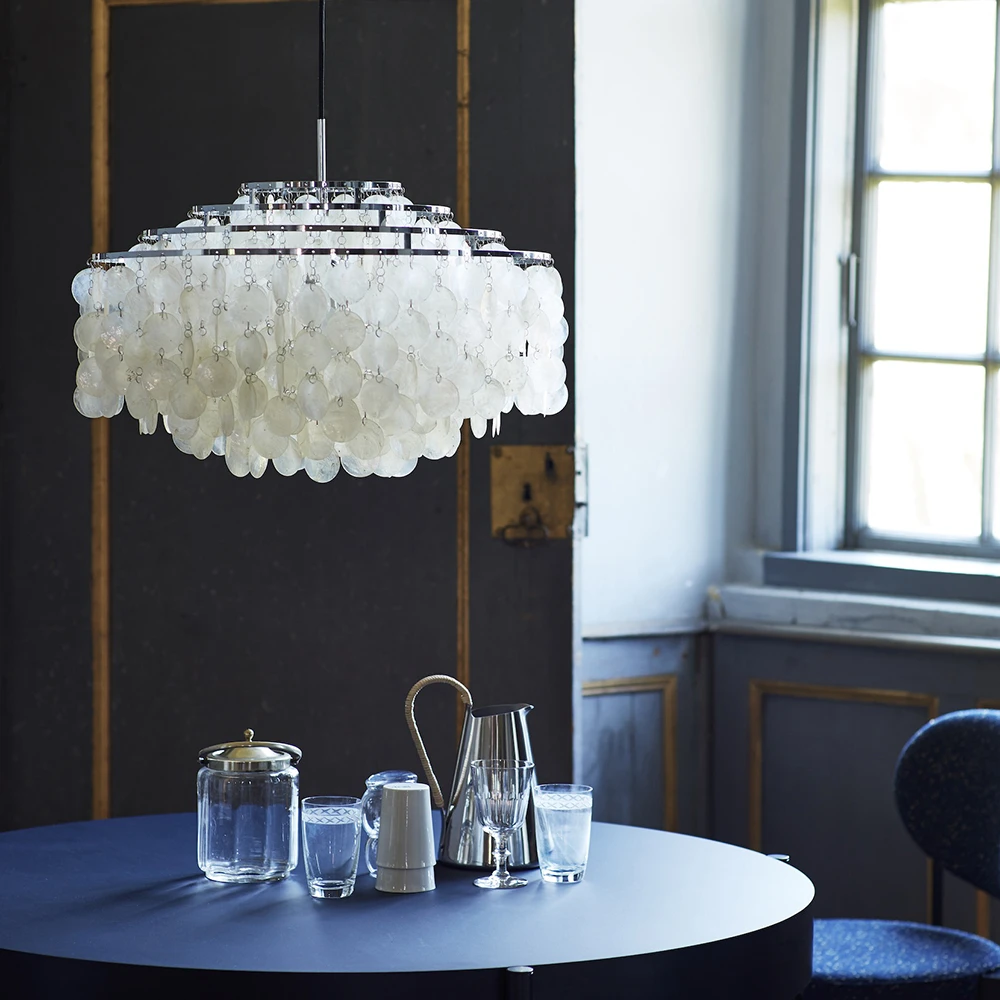 Luxury Shell Chandelier Gold/Chrome E27 Lights Living Room Restaurant