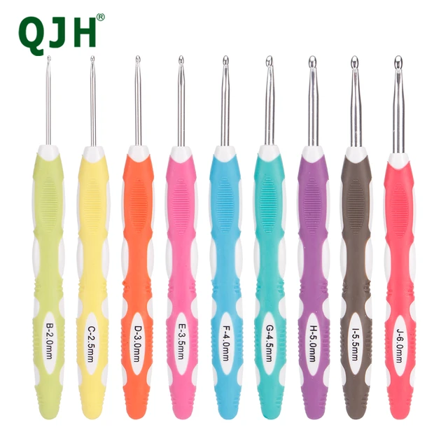 Crochet Hook Set 9 Pieces Ergonomic Crocheting Hooks Easy Grip