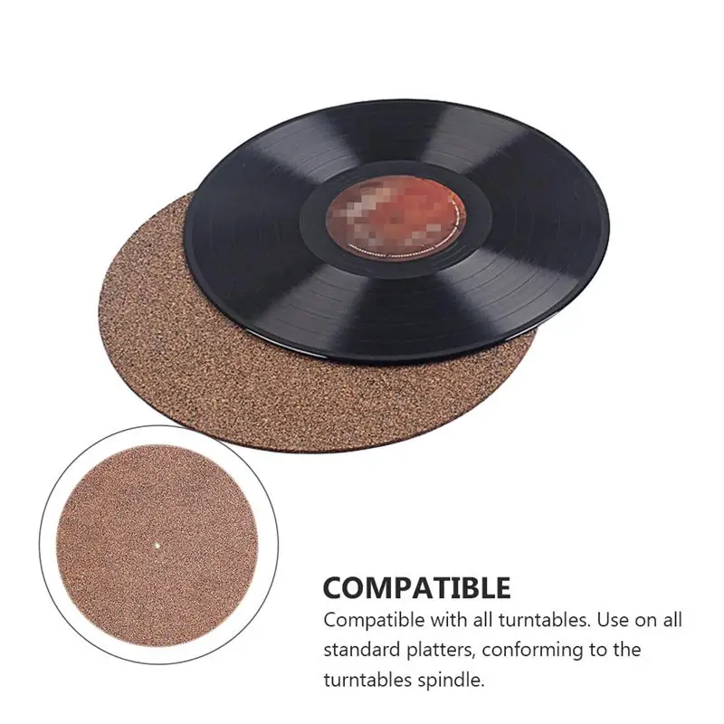 Vinyl Record Player Mat Cork LP Slip Mat Anti-Static for 12 inch LP Vinyl Record Player