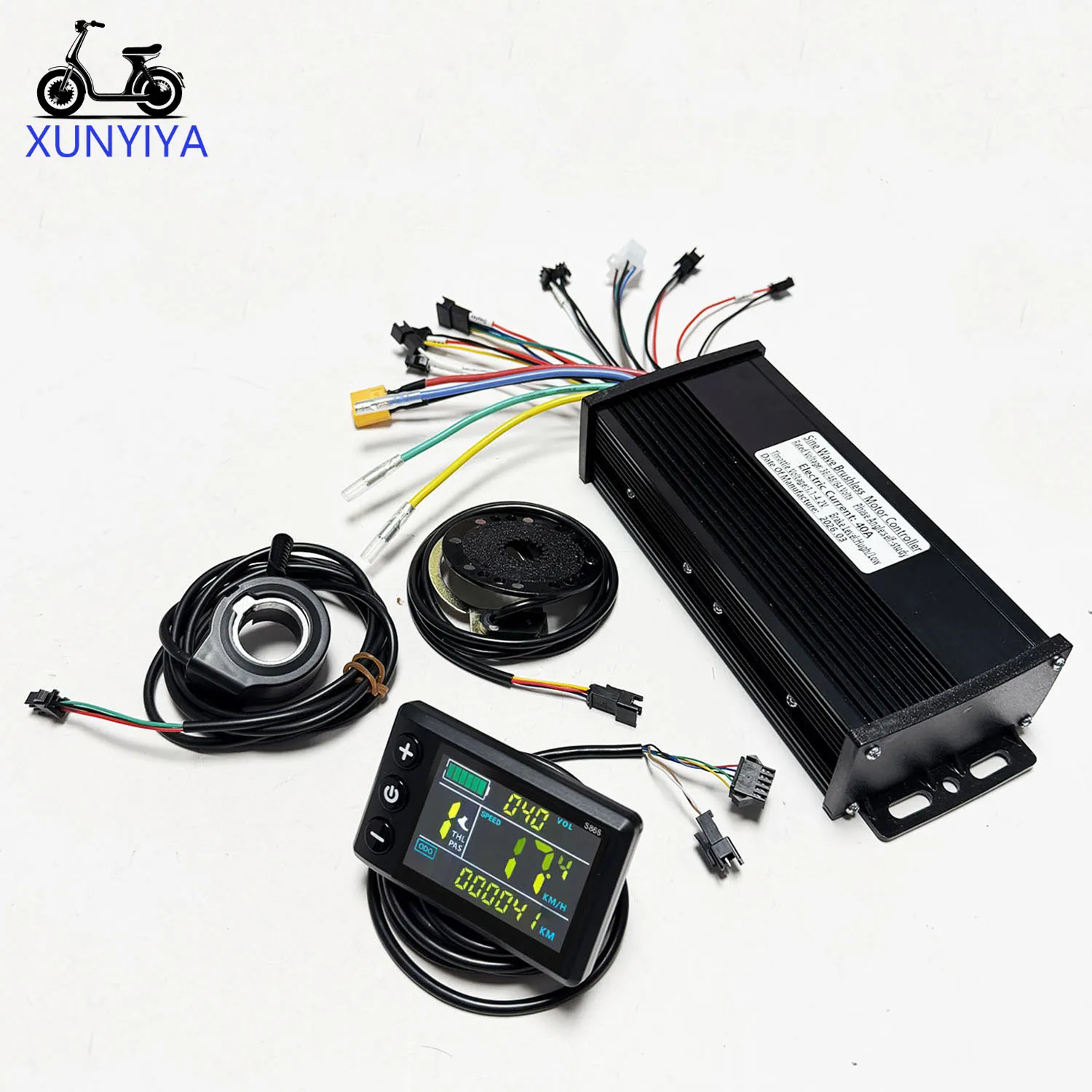 40A 1000W-2000W 사인파 브러시리스 모터 컨트롤러 36V 48V 64V S866 컬러 LCD 디스플레이+ PAS + 스로틀 키트 (전기 자전거용)