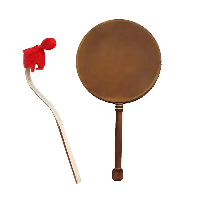 Reba Drum Tibetan Characteristic Style Cow Leather Handle Drum Stage Performance Dance Props Professional Percussion Instruments