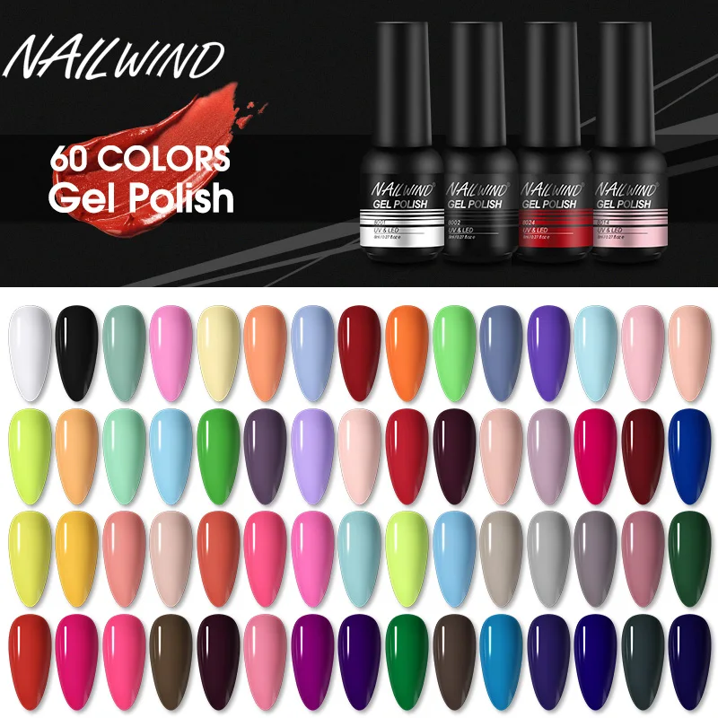 NAILWIND Nail Polish 8ml Varnish Paint Semi Permanent Nails Art Gel Nail Polish For Manicure Set Need LED/UV Lamp Gel Polish