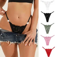 1 pièces dentelle femmes culottes florale Sexy sous-vêtements femmes tongs Sexy string taille basse femme caleçon Perspective Lingerie 1