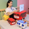 Automobile Plush Pillow Stuffed Firefighter School Bus Policeman Car Cartoon Plushie Soft Cushion Decor Present 1