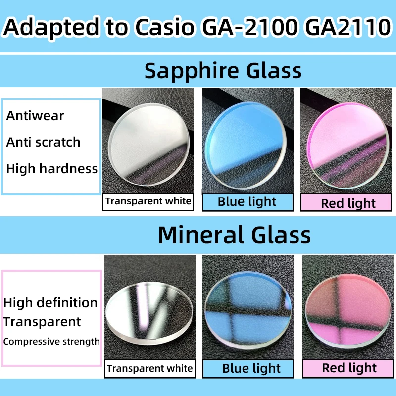 

GA2100 glass for CasiOak GA-2100 GA2110 sapphire mirror anti-wear mineral high-definition glass dial protection G-shock ga2100