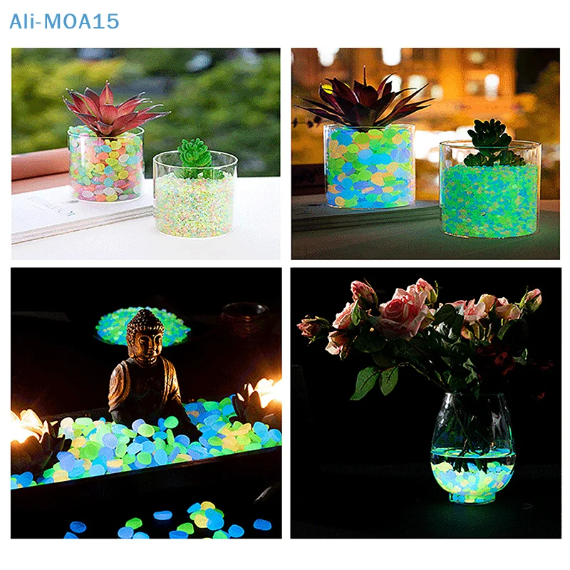 100pcs Garden Decor Glow Stones Decorative Stones Artificial Stones Outdoor Fish Tank Decoration