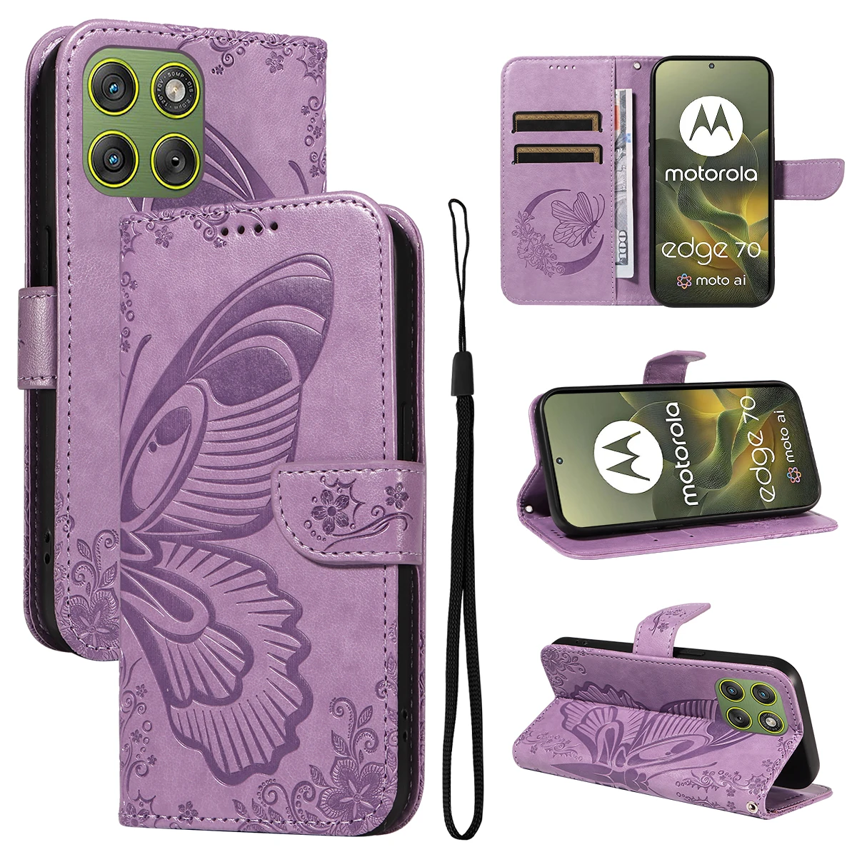 Luxury Leather Flip Wallet Phone Case with Card Holder and Protective Cover