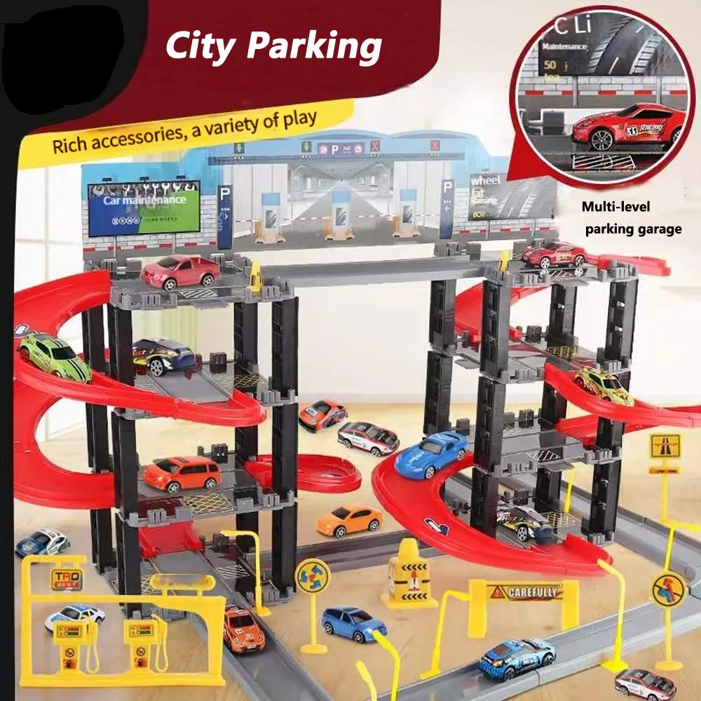 Children's Rail Car Parking Toy Set Three-dimensional Multi-layer Car Assembly Vehicle Parent-child Interaction Boy Kids Gifts