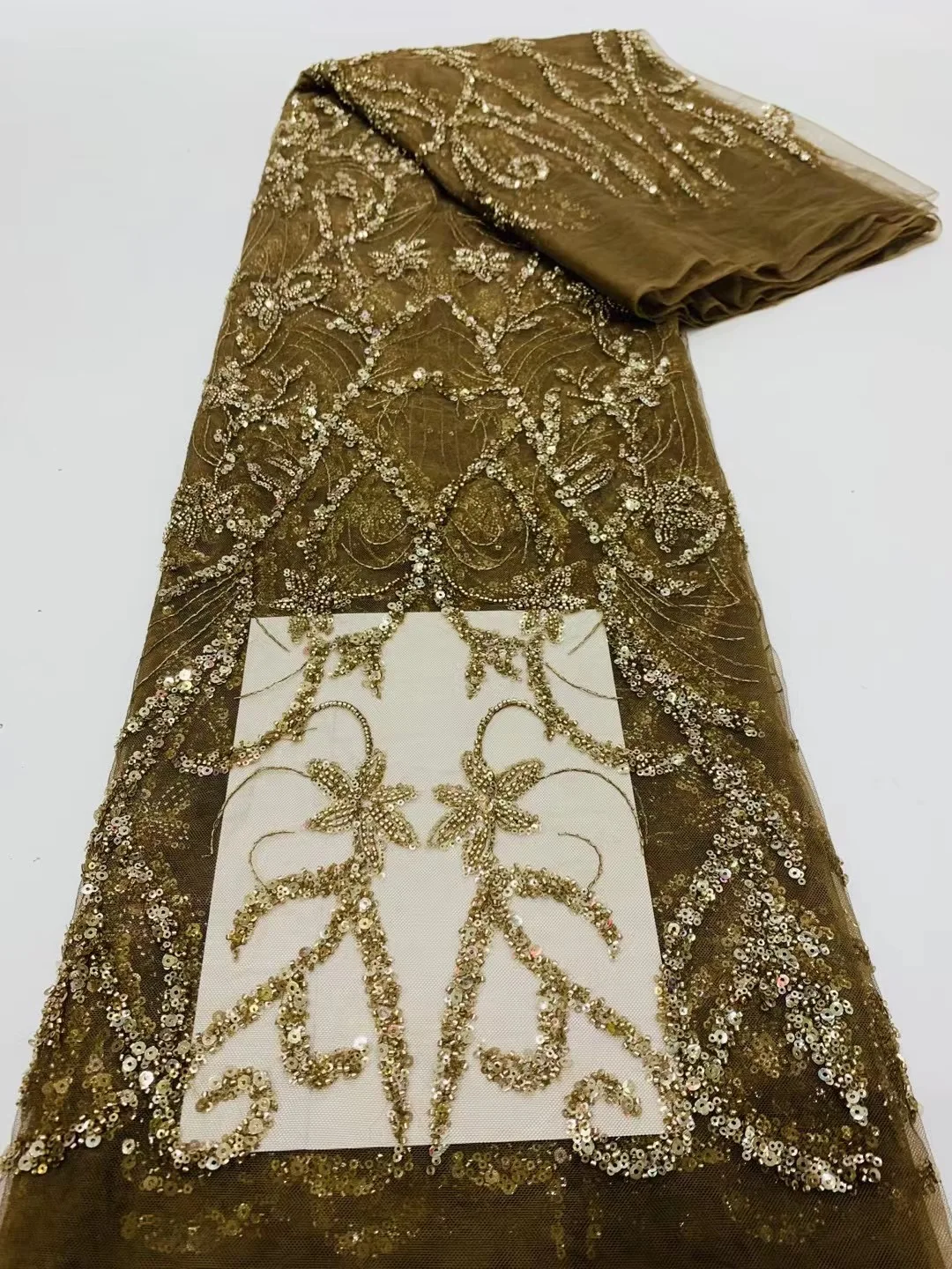 

African French Sequin Mesh Lace Fabric 2022 High Quality Tulle Lace Bridal Nigerian Wedding Dress Sewing MX5260