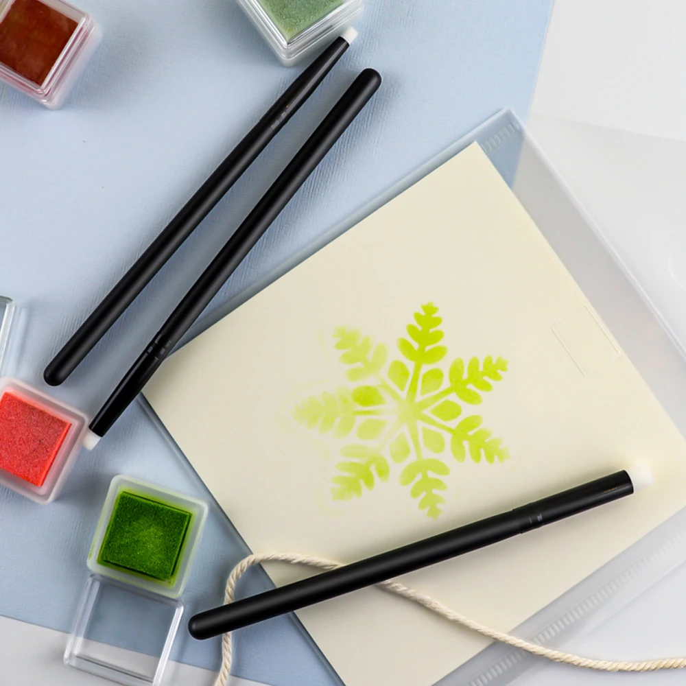Detailed Blending Brushes 8/6/4mm Mini Painting Brushes Hand Tools Intricate Stencils Cards Making 3pcs/set painting brushes blending brush
