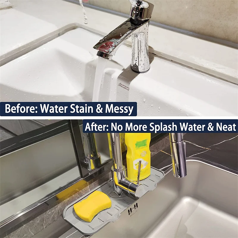 Kitchen Faucet Absorbent Mat Sink Splash Guard Silicone Faucet Splash Catcher Countertop Protector For Bathroom Kitchen Gadgets