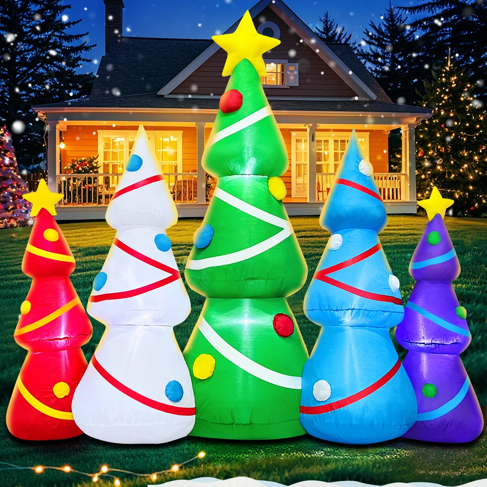 thumbnail image 1 of Nuevo árbol de Navidad de Papá Noel con arco de trineo, decoración inflable para el hogar y exteriores, luz LED, decoración para fiestas de jardín y Año Nuevo, regalos, 1 of 5