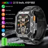 MISIRUN Smart Watch 1000mAh Battery 2.13 Inch AMOLED Screen Men Watch Compass 1ATM Waterproof Bluetooth Call Sports Smartwatch 1