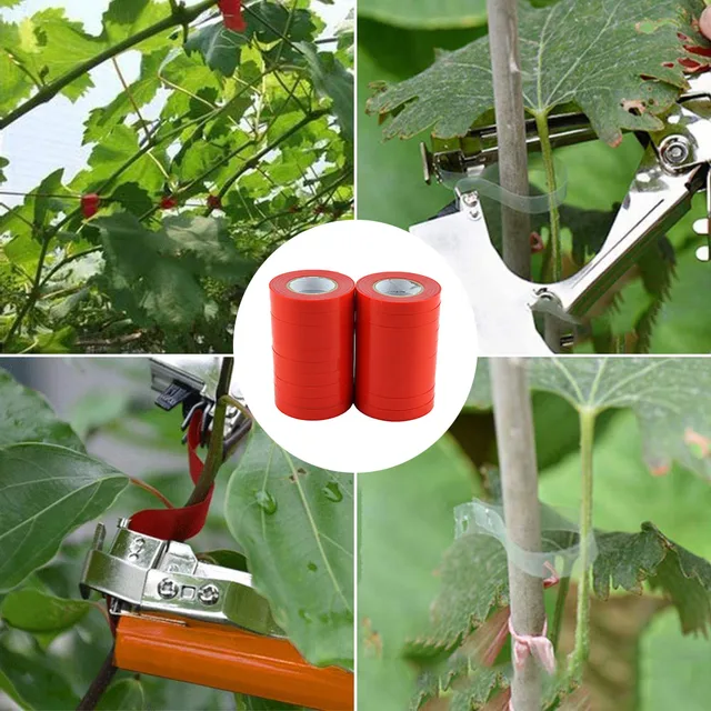  10/20Pcs PVC Plant Branch Tie Tape With 1 Box Staples Garden Package Tool For Garden Banding Machine Vegetable Fruit Tree Tape 2