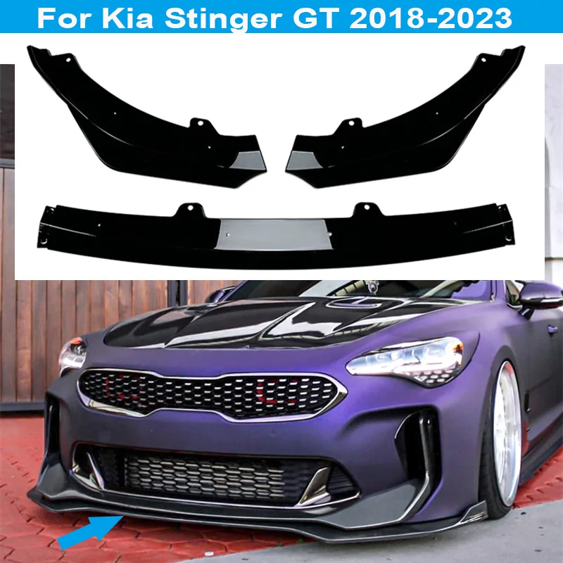 3PcsCarFrontLipBumperLowerSplitterDiffuserKitSpoilerGuard