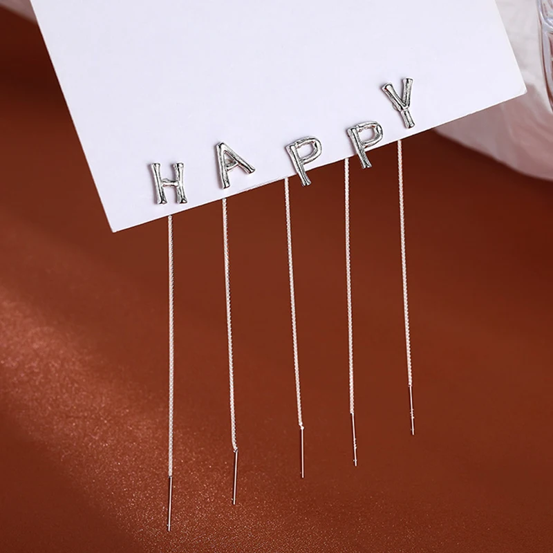 Fashion Stud Earrings English Letters for Women Temperament Light Luxury Tassel Drop and Studs Letters A-Z Simple Gifts