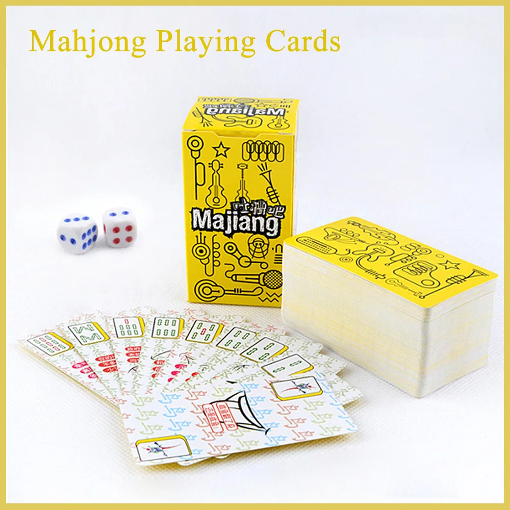 Mahjong Card Game Classic Chinese Tile Playing Card Game For Home Party Chinese And Western Game Card Deck Game Play Set For