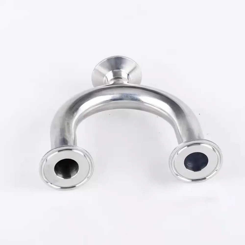 1.5"(38mm)OD50.5mm,Sanitary Tri-Clamp U-type Bend Pipe, 3 Way Tee Tube Fittings,Stainless Steel 304