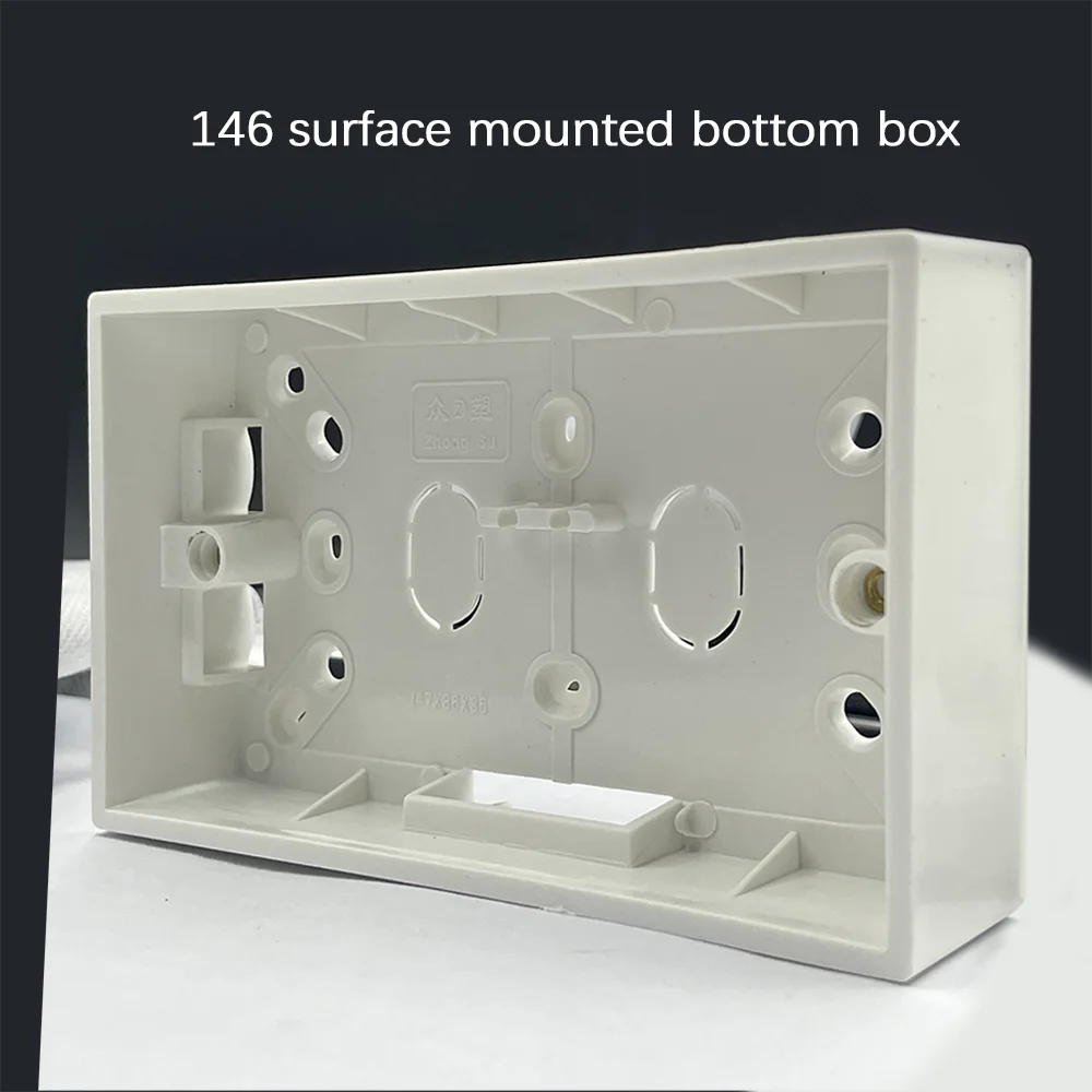 EIOMR Wall Mounting Surface Cassette Simple White 146mm*86mm for EU UK US Standard Switch Power Socket External Mounting Box