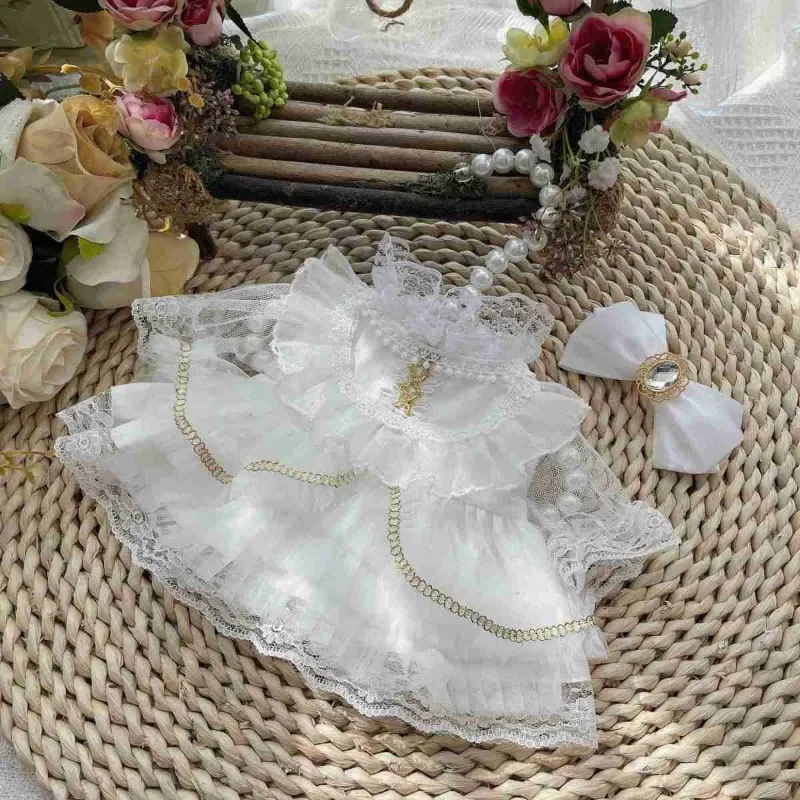 20cm Cotton Doll Skirt Light Luxury White Yarn Skirt 4