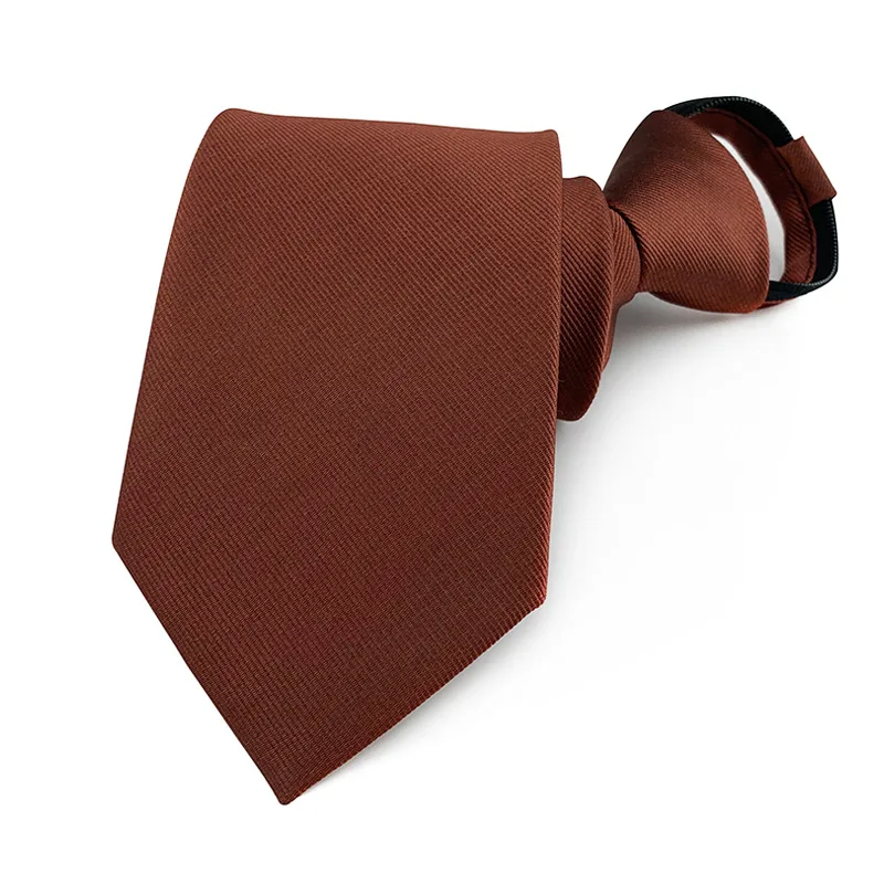 Solid Colors Necktie Zipper Tie 8cm Ties Business For Man Gravatas Handkerchief Bowtie Mens Wedding Shirt Accessories Solid Color Tie