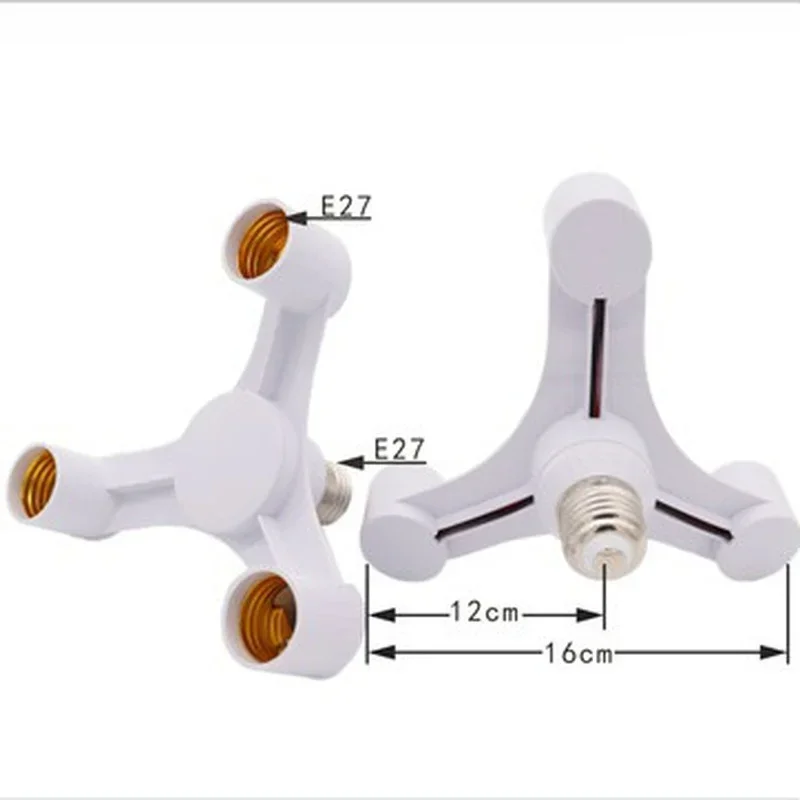 3in1 E27 To E27 Extended LED Bulb Socket Splitter Adapter Bracket for Photography Studio