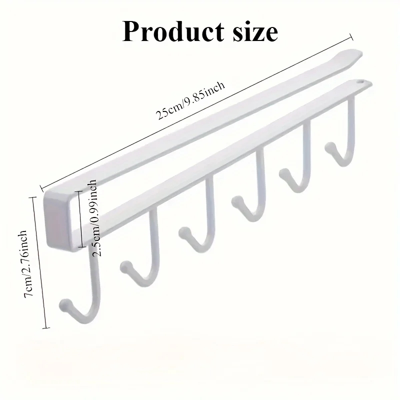 1pc Kitchen Shelf Storage Clothes Hanging Organizer Cup Holder Glass Mug Holder 6 Hooks Storage Rack 6 1pc Kitchen Shelf Storage Clothes Hanging Organizer Cup Holder Glass Mug Holder 6 Hooks Storage Rack 6