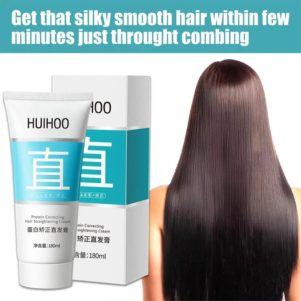 

Keratin Hair Straightening Cream Professional Damaged Hair Curly Smoothing Correction Cream180ml Faster Treatment Protein C F8I5