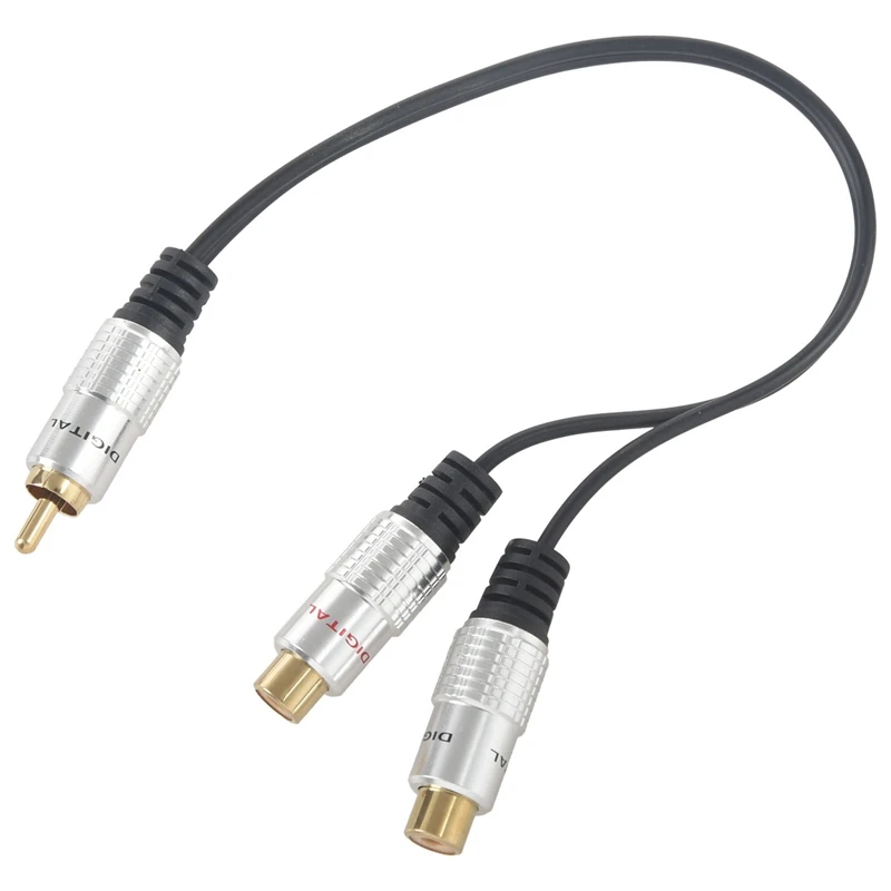 3X Metal RCA Female To Dual 2-RCA Male Gold Plated Adapter, Stereo Splitter Y Audio Cable(RCA F-2 RCA M)