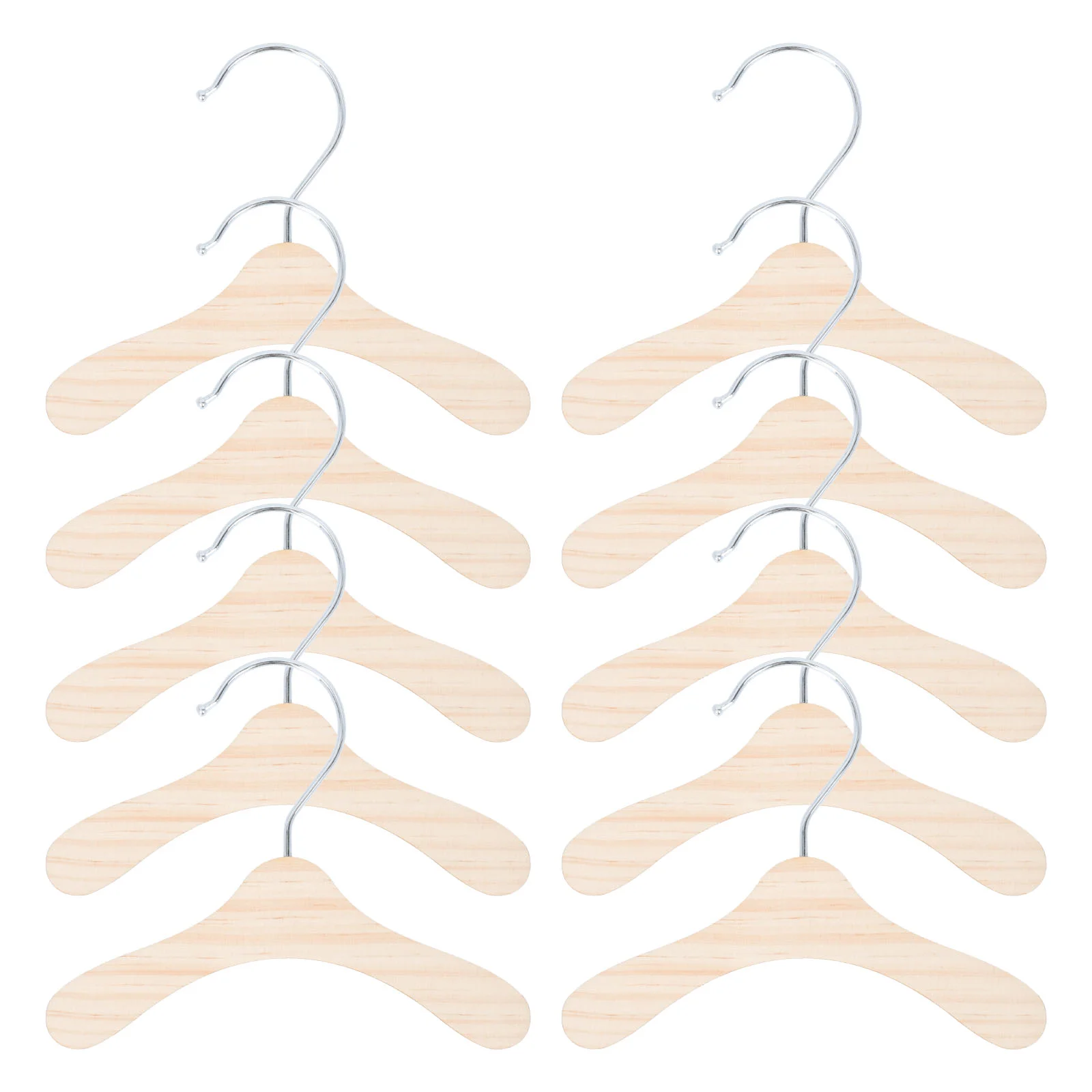 10 Pcs The Dog Pet Hanger Coat Hangers Playhouse Accessories Stainless Steel Wooden Clothing