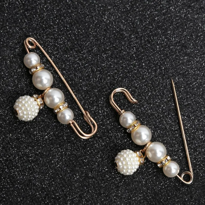 6pcs Women Fashion Pearl Brooch for Women Waist Tighting Clip Safety Pin Sweater Cardigan Buckle Girls Clothes DIY Accessories