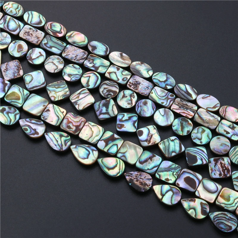Natural Abalone Shell Waterdrop Square Oval Rectangle Round Flat Beads For DIY Jewelry Making Bracelet Necklace Accessories