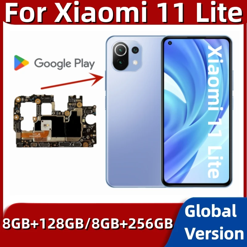 Carte mère 5G originale débloquée pour Xiaomi Mi 11 Lite, 128 Go, 256 Go,  circuit principal principal, puces complètes, système d'exploitation  Android mondial - AliExpress