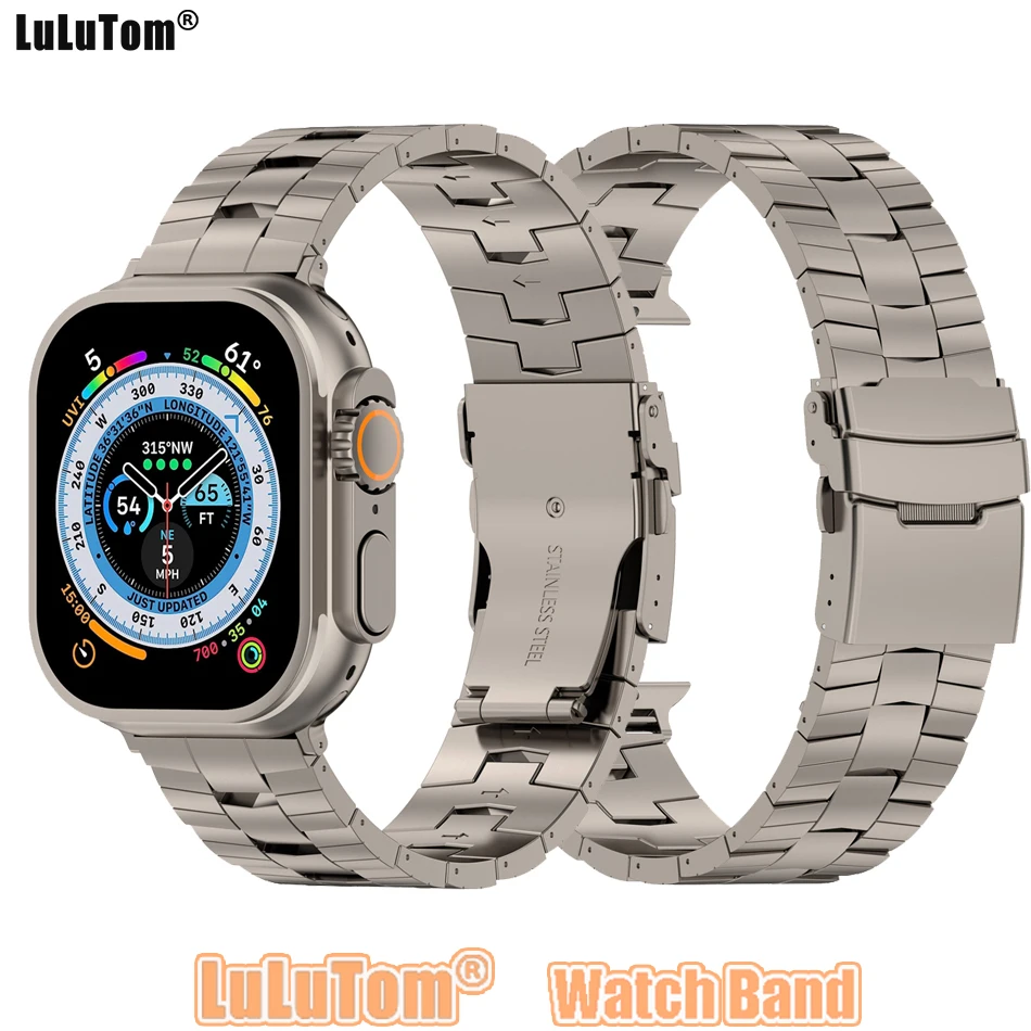 

Деловой титановый ремешок для Apple Watch Series 9 8 7 6 5 4 Ultra 2, Премиум браслет для Iwatch Series 49 мм 38/40/41 мм 44 мм 45 мм
