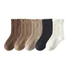 1-12Y Girls Socks Spring Autumn Solid Cotton Socks Kids Lolita Fancy Socks Twist Pattern 6