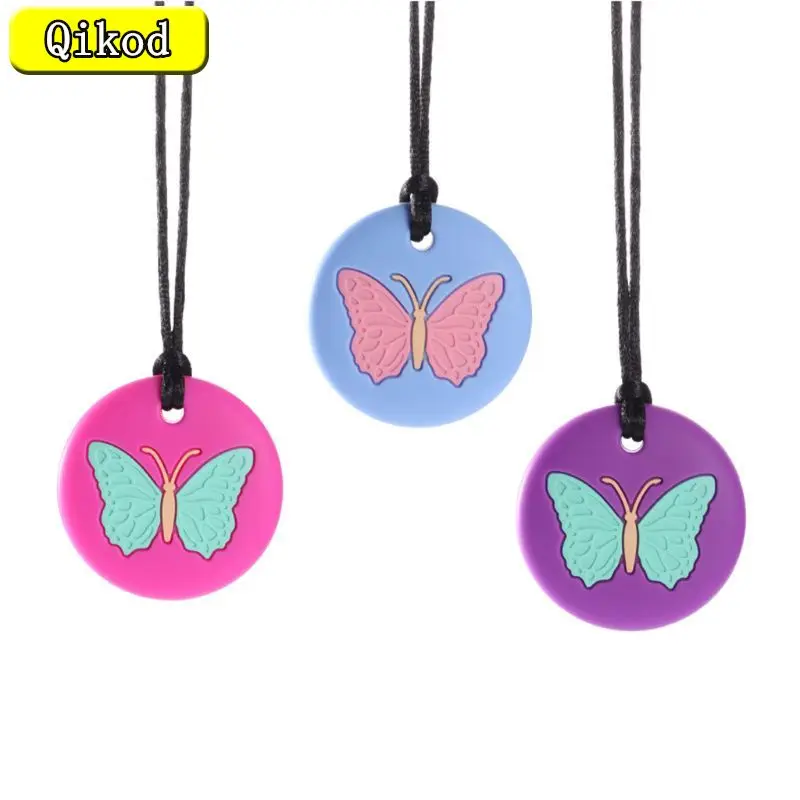 New Chewy Collana Autismo Adhd Mordere Sensoriale Bambino Bambino Dentizione Tubi Masticare Giocattolo Bambini Silicone Massaggiagengive Ciondolo Bpa 