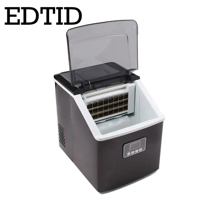 EDTID Commercial Automatic Ice Maker English panel 25kgs/24H Square shape Ice Cube Reservation Ice Making Machine Bar Cafe shop 4