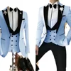 Slim Fit white Men Suits 3 Piece Groom Tuxedos for Wedding Groomsmen Italian Style Suit Jacket with Double Breasted Vest Pants 3