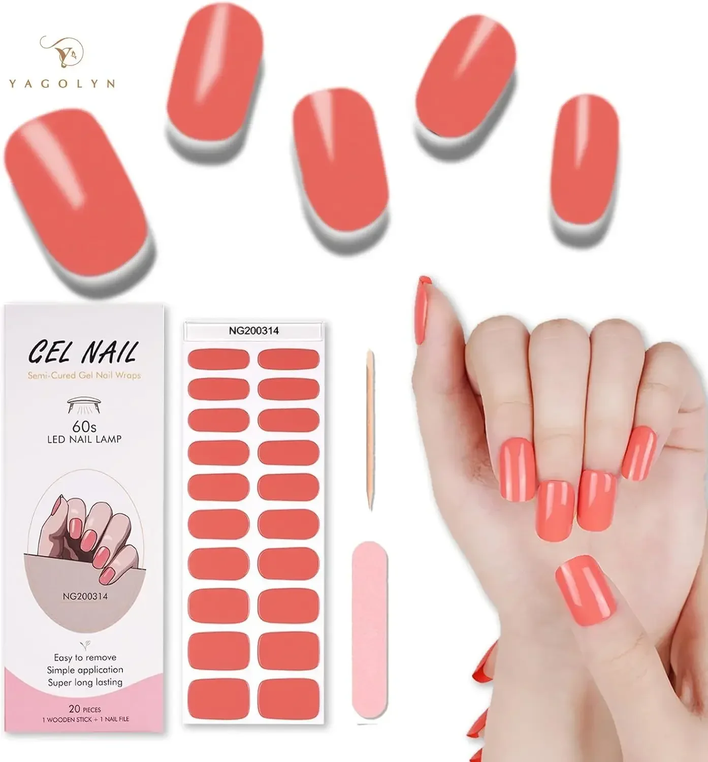16/20Tips White Snowflakes Semi-cured Gel Nail Sticker UV Lamp Needed Long Lasting Full Cover Gel Polish Decals Manicure nail stickers nail art decoration nail decals