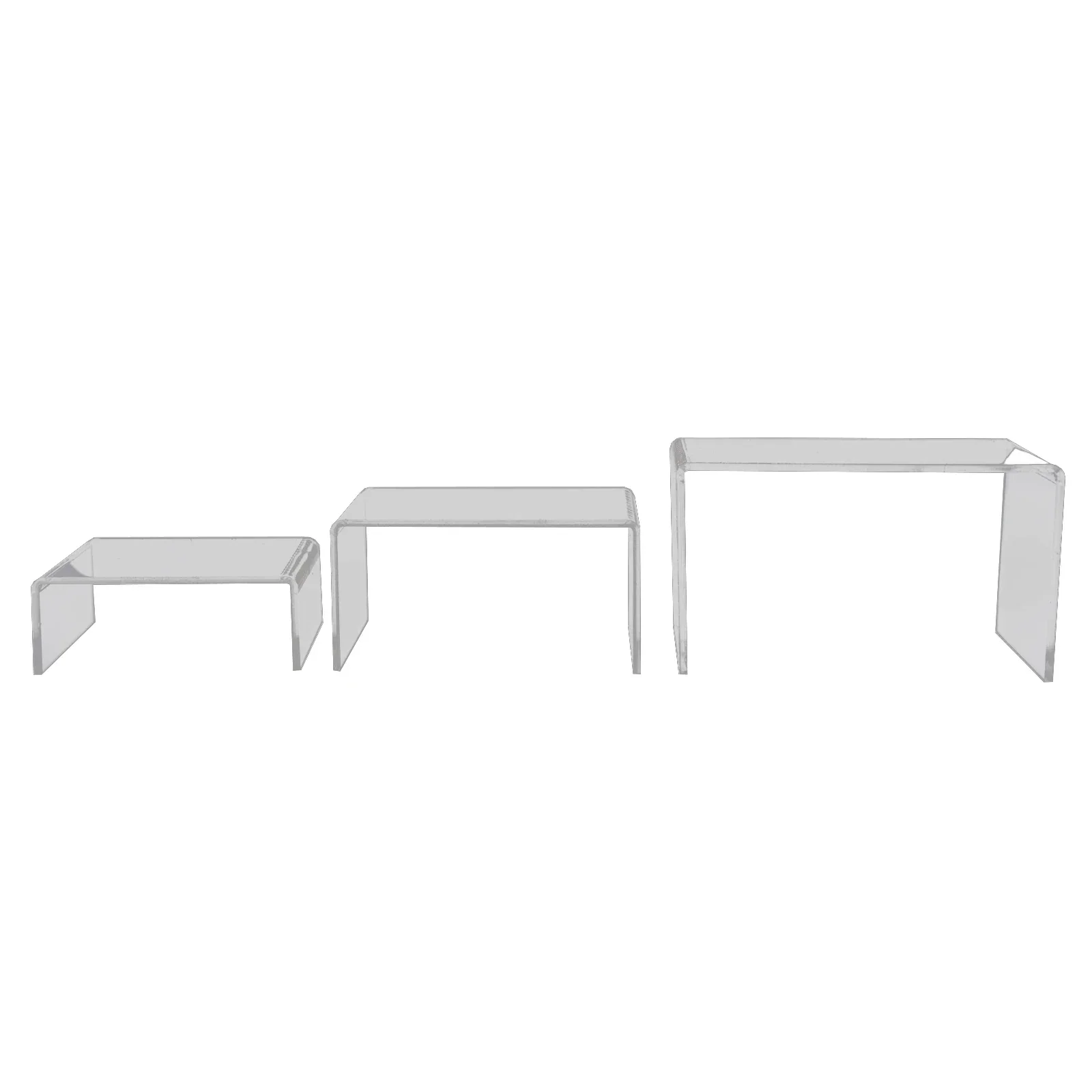 3pc Square Acrylic Clear Display Stands Showcase Set Jewelry Makeup Holderfor Displaying Merchandise Set Ups Decorative 5